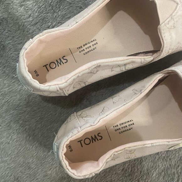 TOMS Shoes Women's Size 8 Pink Little Piggies Classic Alpargata Flat Loafers Pig - Picture 8 of 10